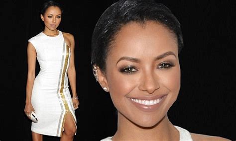 Vampire Diaries Kat Graham Shows Off Her Perfect Hourglass Figure In Elegant Grecian Frock At