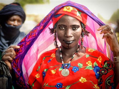 Veil Gorom Gorom Market Burkina Faso Burkina Faso Mouth Tattoo Women