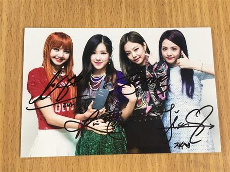 Blackpink Photo 4 X 6 Inches Blackpink All Member Hand Signed Autograph