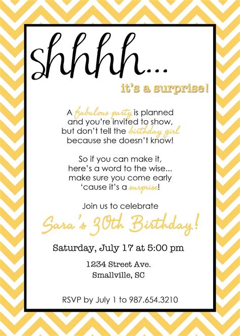 The Best Ideas For Surprise Birthday Invitation Wording Home