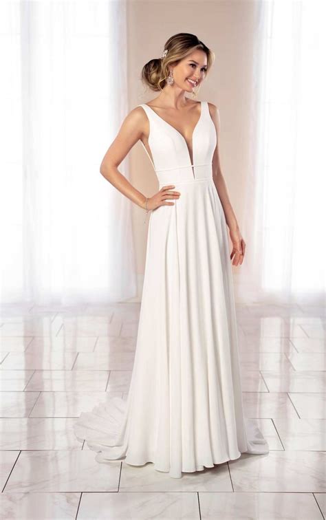 Minimalist Grecian Inspired Wedding Gown 7042 Stella York Wedding