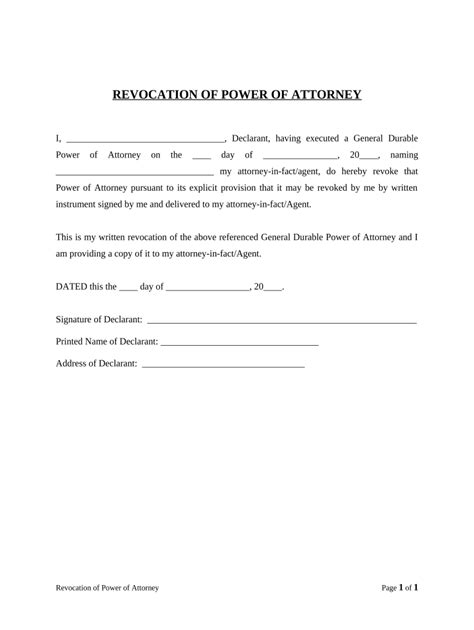 Revocation Of General Durable Power Of Attorney Kansas Form Fill Out And Sign Printable PDF