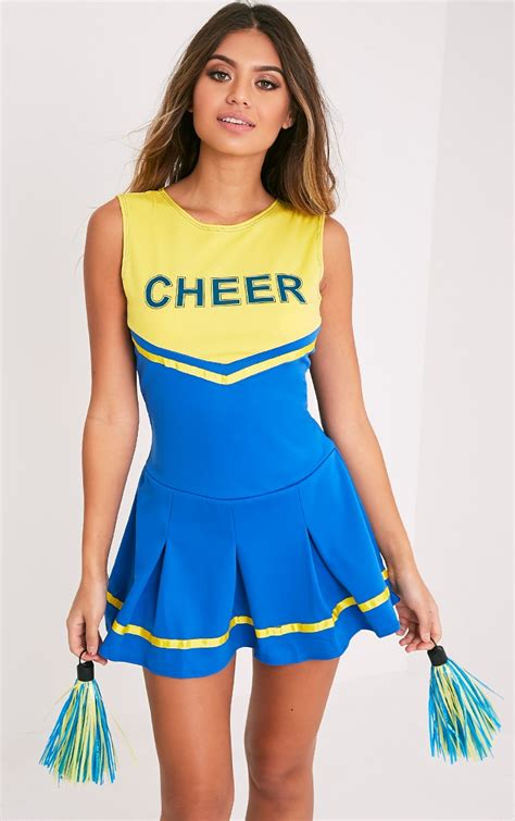 cheerleader blue fancy dress costume prettylittlething