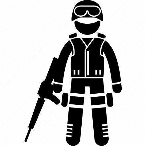 Army Combat Guerrilla Military Soldier Stick Figure Swat Icon