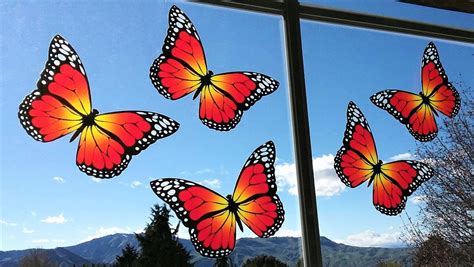 Monarch Stained Glass Butterfly Window Clings 8 Etsy Stained Glass