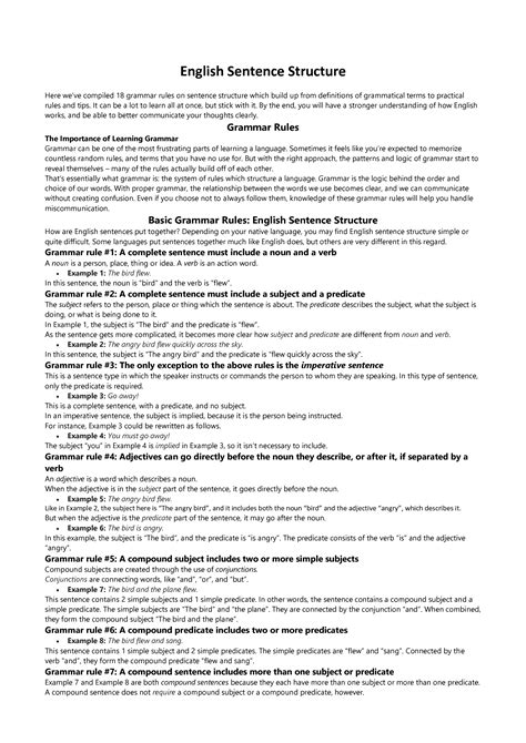 Solution 18 Basic Grammar Rules Studypool