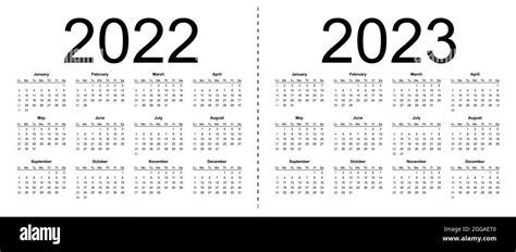 Calendar 2022 2023 Week Starts From Sunday Business Template
