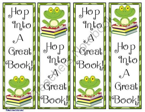 Freebie Bookmarks Hop Into A Great Book From Lollys Locker On
