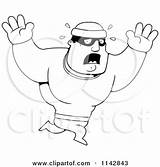 Robber Coloring Bank Frightened Male Clipart Cartoon Cory Thoman Outlined Vector Template sketch template