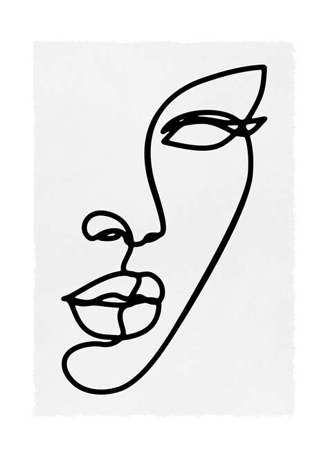 Face Study Line Art Print Line Art Drawings Line Art Design