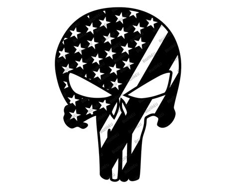 The Punisher Logo Svg Skull Flag Svg Punisher Sticker Etsy