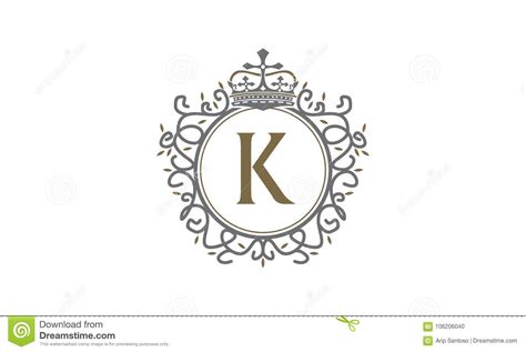 Crown Leaf Logo Initial K Stock Vector Illustration Of Best 106206040