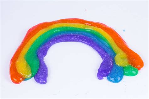 Easy To Make Glitter Rainbow Slime Recipe With Clear Glue Rainbow