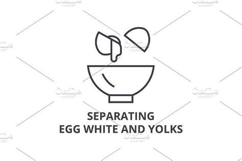Separating Egg White And Yolks Line Icon Outline Sign Linear Symbol