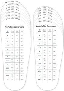 adult shoe size chart sovereign lake nordic centre