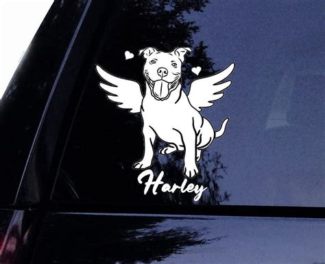 Sitting Pittie Pitbull Angel B Wwings Personalized Memorial Dog