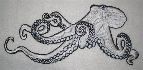Huge Giant Octopus Octopie Jacket Back Iron On Patch White And Etsy