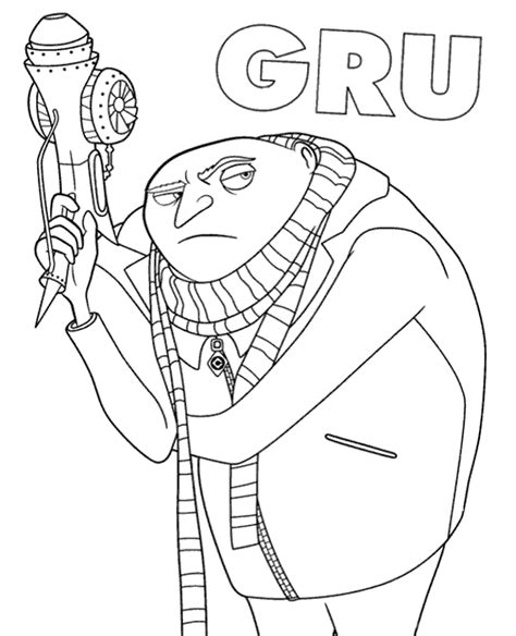 Gru printable coloring page, sheet - Topcoloringpages.net