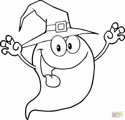 Scary Ghost Drawing Coloring Pages Spooky Halloween
