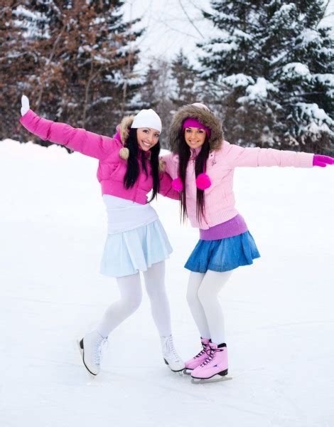 Two Girls Ice Skating — Stock Photo © Lanakhvorostova 1809510