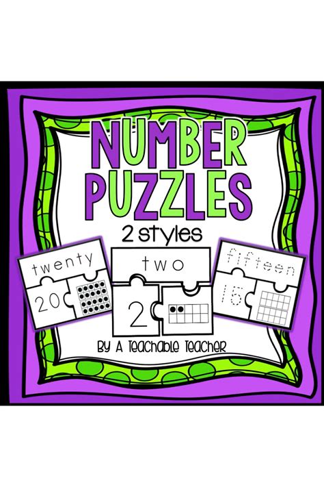 Number Puzzles 1 20 Number Number Word Ten Frames A Teachable Teacher