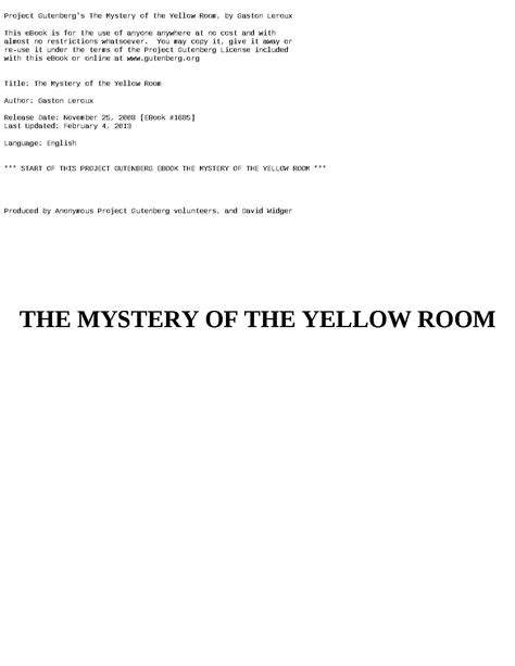 The Mystery Of The Yellow Room Pdf Host