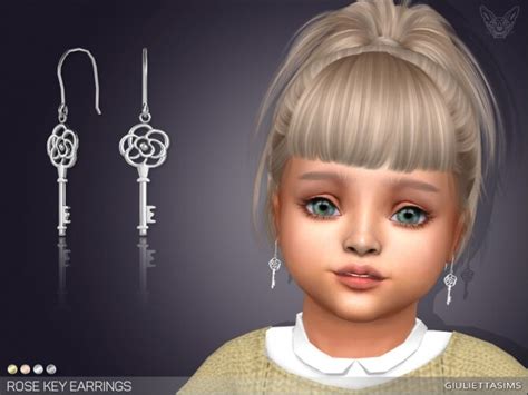 Rose Key Earrings For Toddlers By Feyona At Tsr Sims 4 Updates