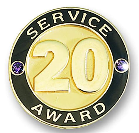 Tcdesignerproducts 20 Year Service Gold Award Pin With
