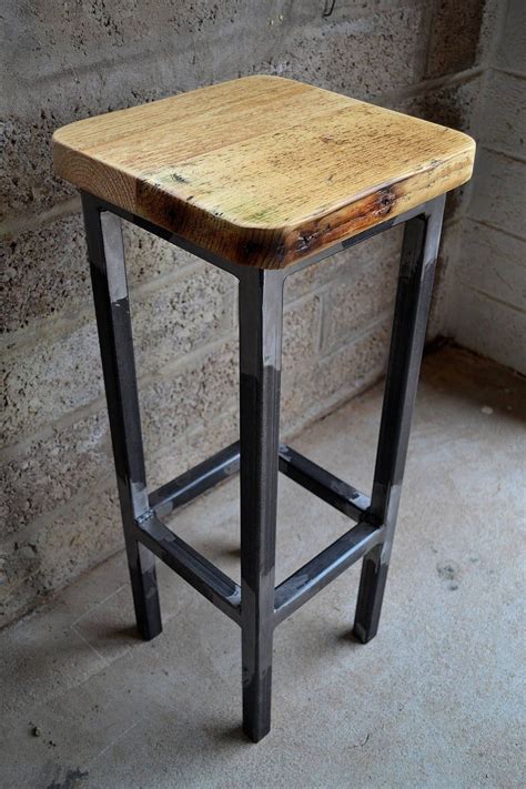 Does your kitchen seating meet your new standards? Industrial Bar & Kitchen Stool with Reclaimed Wood Seat ...