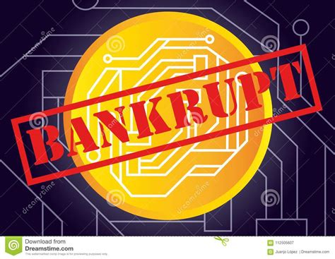 Vector Illustration Of Cryptocurrency Bankrupt And Insolvent Con Stock Illustration ...