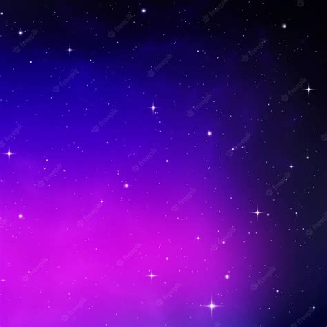 Fondo Azul Estrella Cielo Nocturno Estrellado Espacio Púrpura Realista