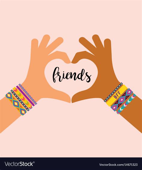 Best friends are more like family. Best friends forever happy friendship day design Vector Image