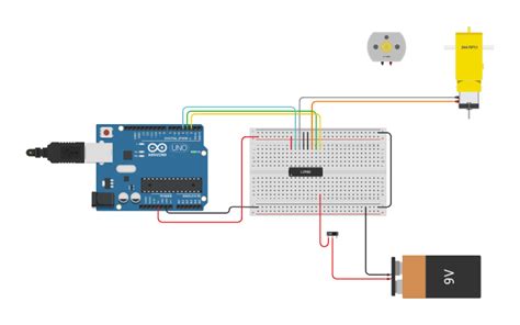 Circuit Design Dc Motor With L293d And Arduino Tinkercad