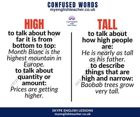 Whats The Difference High Or Tall My Lingua Academy