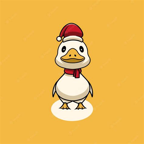 Premium Vector Cute Christmas Duck Cartoon Illustration