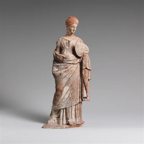 Terracotta Statuette Of A Woman Greek Boeotian Hellenistic The