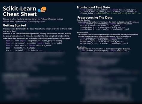 Solution Scikit Learn Cheat Sheet Note Studypool