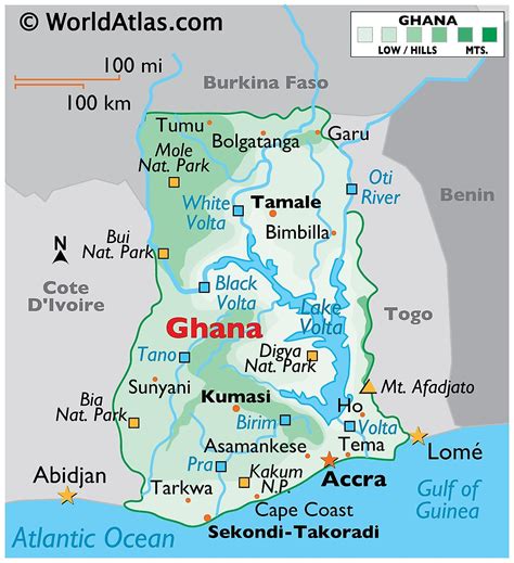 Large Regions Map Of Ghana Ghana Africa Mapsland Maps