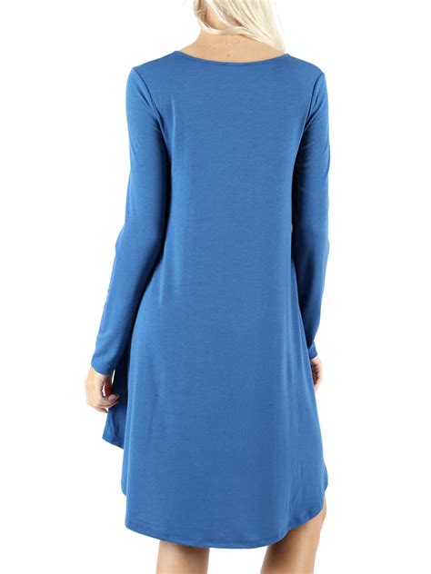 Maybe you would like to learn more about one of these? Women Long Sleeve Round Hem A-Line Pleated Swing Dress ...