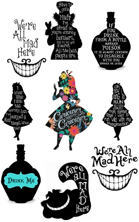 Now for some people, the dialog in the book can be confusing. ALICE IN WONDERLAND QUOTES WERE ALL MAD HERE WALL STICKER ...