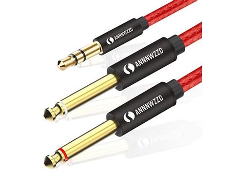 35mm 18 Trs Male To 2x 635mm 14 Ts Male Mono Stereo Ycable Splitter