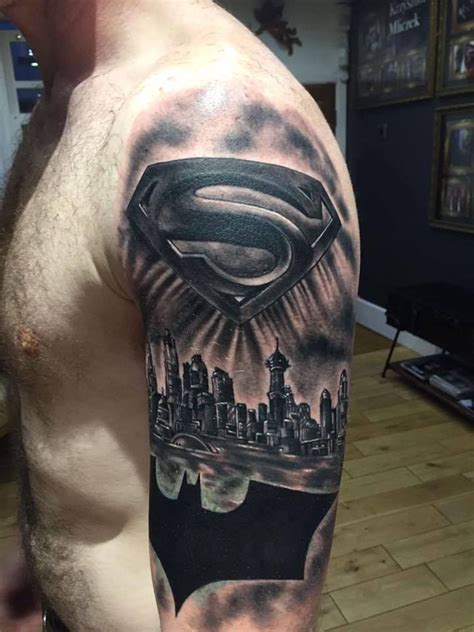 Batman Vs Superman Tattoo By Emil At Holy Grail Tattoo Studio