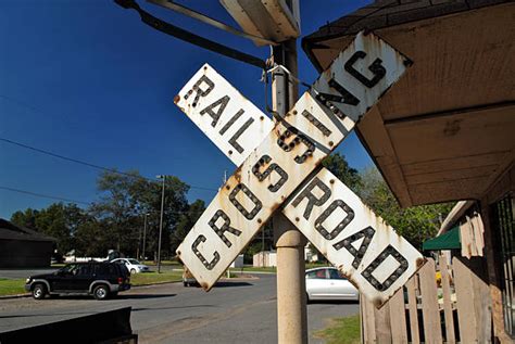 Vintage Railroad Crossing Signs Stock Photos Pictures And Royalty Free