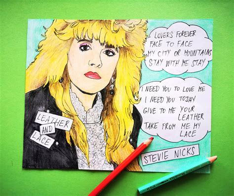 Stevie Nicks Leather And Lace Comics Painting Etsy Sale Artwork