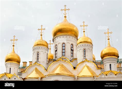 Annunciation Cathedral Assumption Cathedral Moscow Stockfotos Und