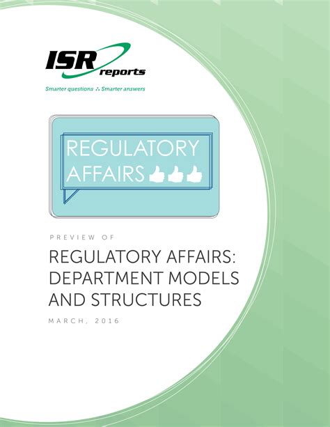 Regulatory Affairs Department Models And Structures