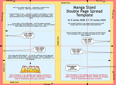 Manga Sized Double Page Spread Template Ka Blam Digital Printing