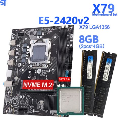 Kit Placa Mãe X79 Lga 1356 Com Processador Xeon E5 2420 0 E 8gb De Memoria Ram Ddr3 2x4gb Em