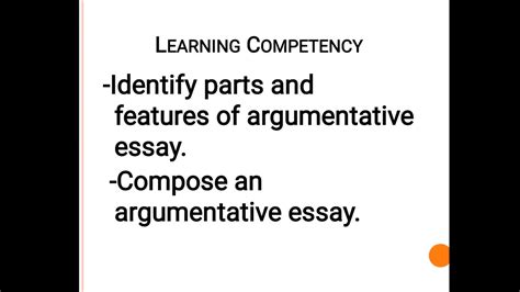 Parts And Features Of Argumentative Essay Youtube