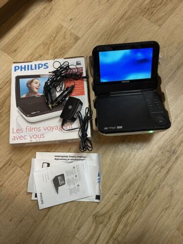 Philips Pet741 Portable Travel Dvd Movie Player 7 Wac Power And 2 Car